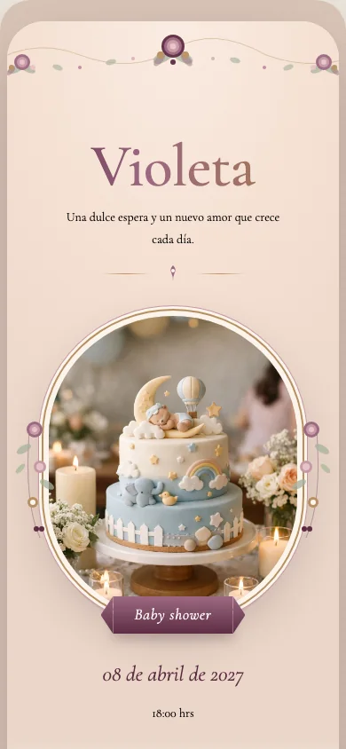Plantilla Rosa Polvo para Baby shower