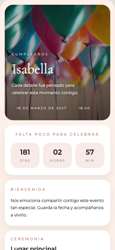 Diseño real de Cumple Fest para Cumpleaños
